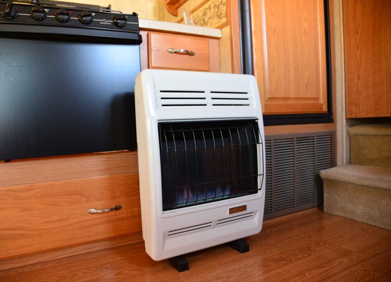What safety precautions should be taken when using an indoor propane heater?
