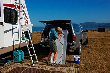 solar panel installation (Kyocera 130 watt) on our 27' Fleetwood Prowler Lynx 270FQS travel trailer, our fulltime RV