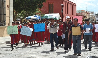 Protesters in Oaxaca Mexico.