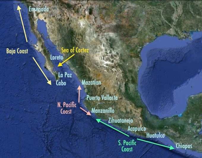Map of Mexico Cruising Destinations