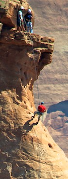 Rock climbers on Independence Monument at Colorado National Monument