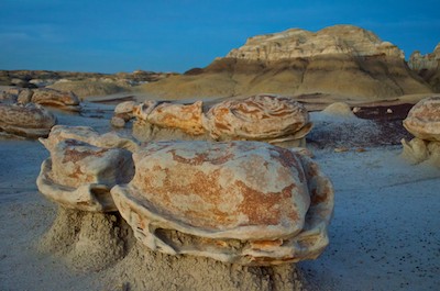 Bisti Badlands New Mexico the eggs at dusk