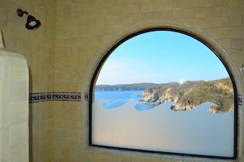 Las Palmas Resort even the shower has a view (sail blog)