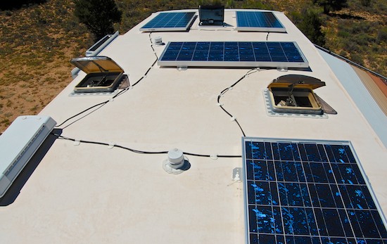 Full-time RV solar panel installation