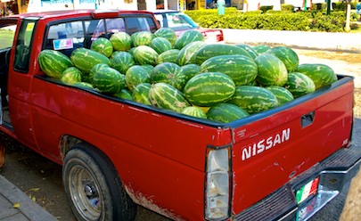watermelons in pickup huatulco sailing mexico blog