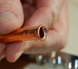 practice flare on scrap piece of copper pipe