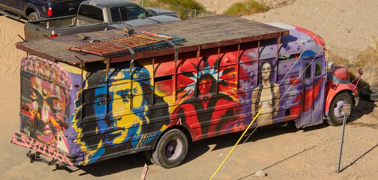 Crazy painted bus