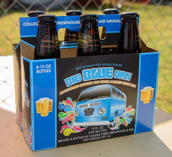 Big Blue Van beer from Lake Havasu Arizona