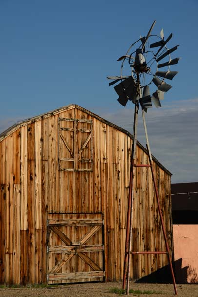 Windmill and barn in Big Bend Texas