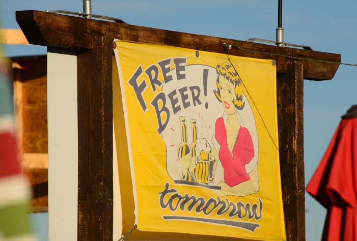 Free Beer Tomorrow in Quartzsite Arizona