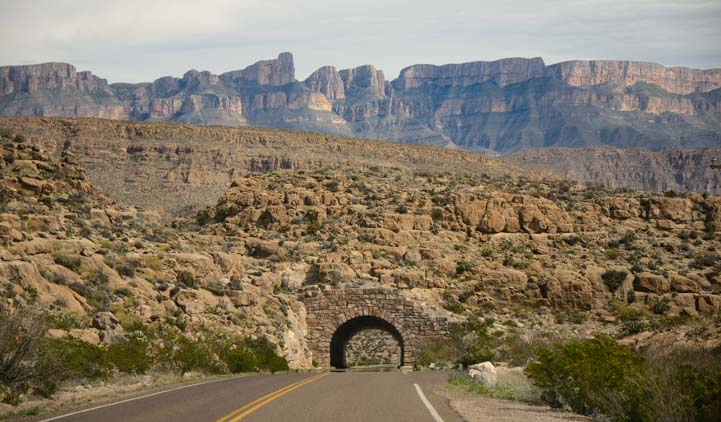 Big Bend scenic roads with a tunnel