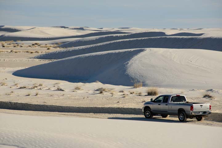 Dodge RAM 3500 truck in White Sands National Monument New Mexico