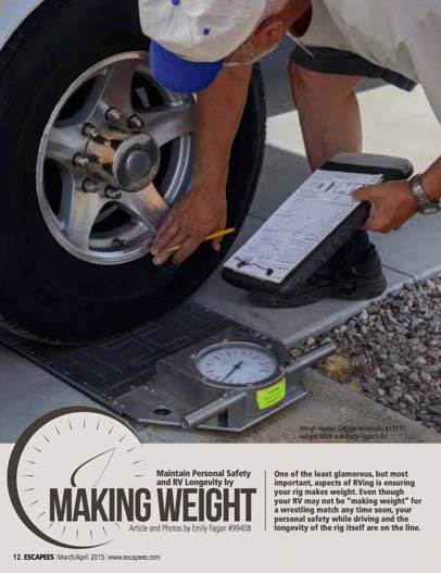 Maintain Personal Safety and RV Logevity by Making Weight