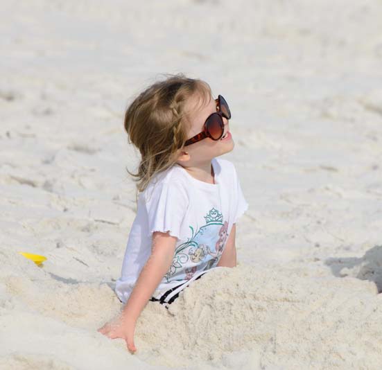 Little girl on the beach in Florida