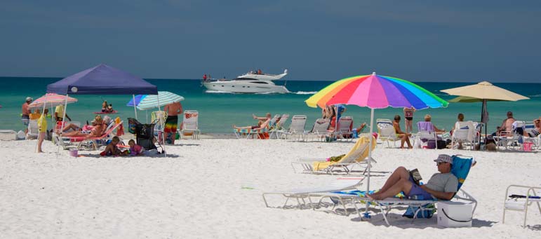 Beach umbrellas Siesta Beach Sarasota Florida