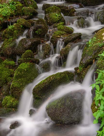 cascading waterfall in Great Smoky Mountain National Park North Carolina