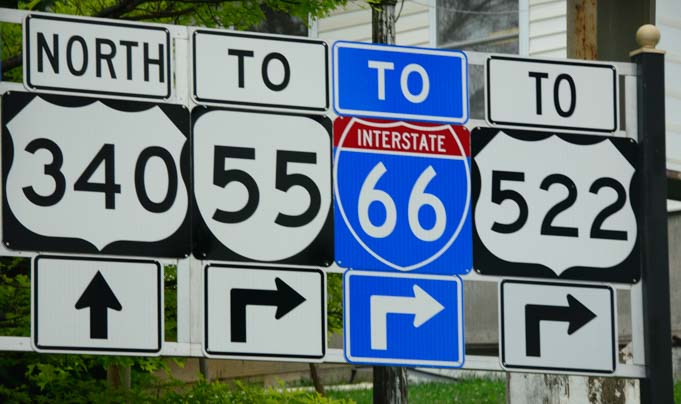 Roadsigns on the eastern state highways