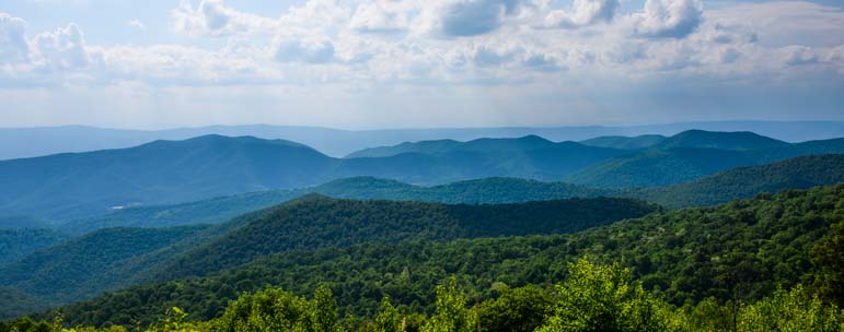 Mountains in Shenandoah National Park Virginia