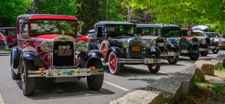 Ford Model A cars lined up