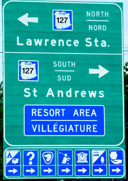 Road sign New Brunswick Canada