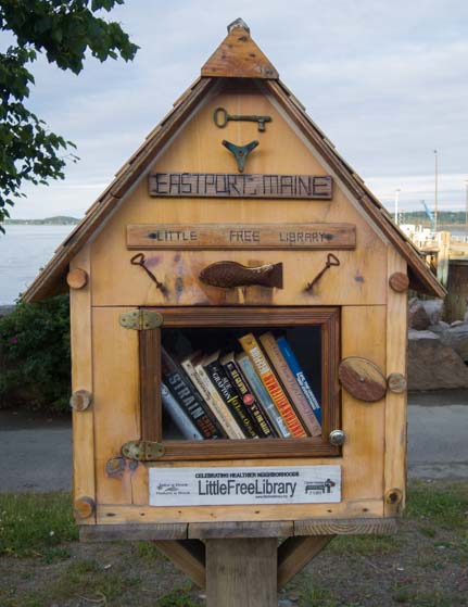 Eastport Maine Little Library stand