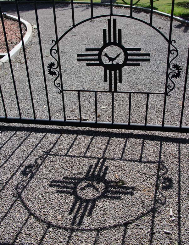 Roadrunner metal art fence gate Tatum New Mexico