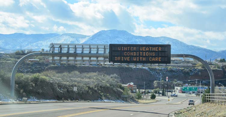 Winter Driving Conditions Arizona Desert