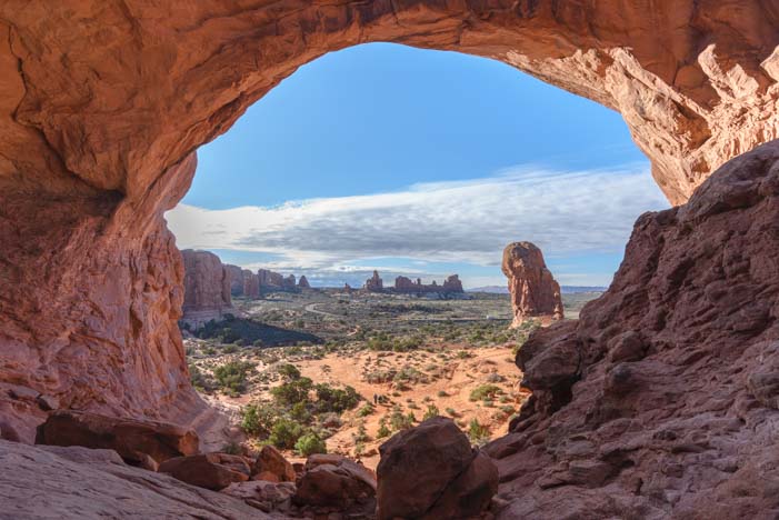 Sandstone arch at Arches National Park Utah