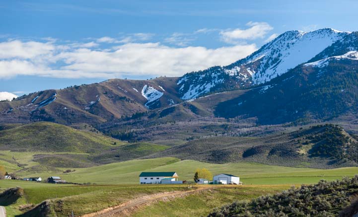 Farm and mountain scenery southeastern Idaho