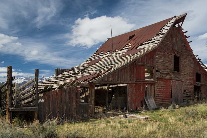 Crumbling Barn in Mackay Idaho