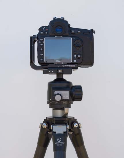 Nikon D810 camera landscape mode on Sunwayfoto PNL-D810R and XB-52DL ballhead