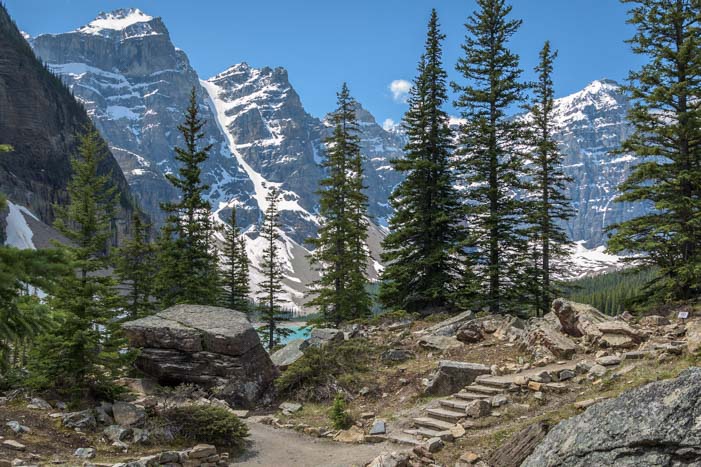 Rock stairs Moraine Lake Banff National Park