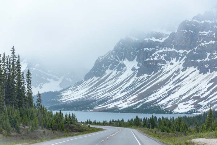 Icefields Parkway Canada Rocky Mountains Snow and Mist