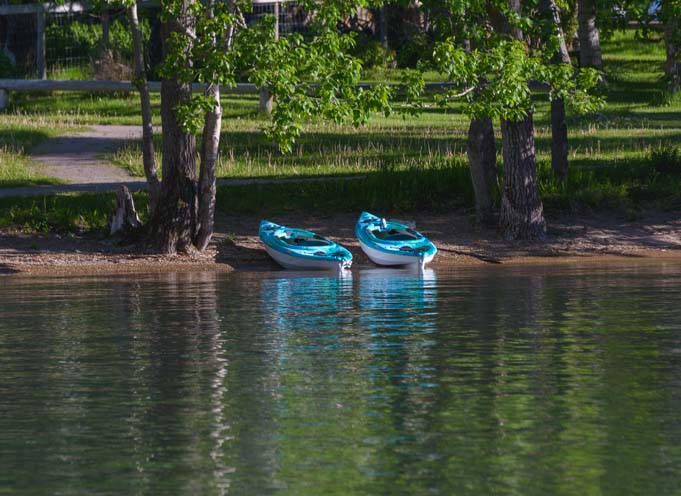 Kayaks Waterton Lakes National Park Alberta Canada
