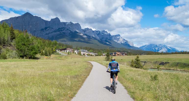 Bicycle trail Canmore Alberta Canada