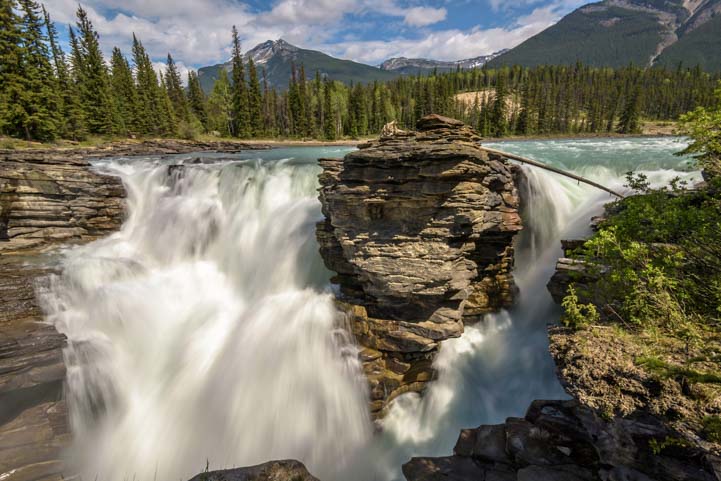 Waterfall Athabasca Falls Jasper National Park Alberta Canada Rocky Mountains