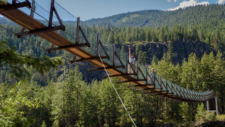 Swinging bridge at Kootenai Falls Montana