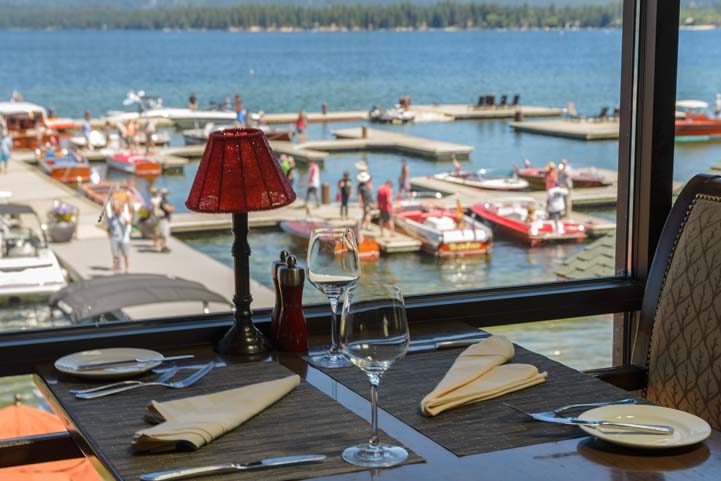 Waterfront dining Shore Lodge McCall Idaho