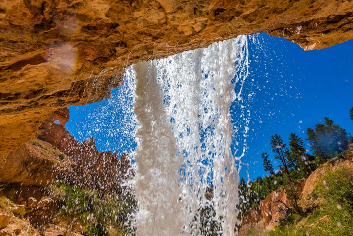 Under waterfall Mossy Cave Trail Mossy Cave Trail Bryce Canyon National Park Utah