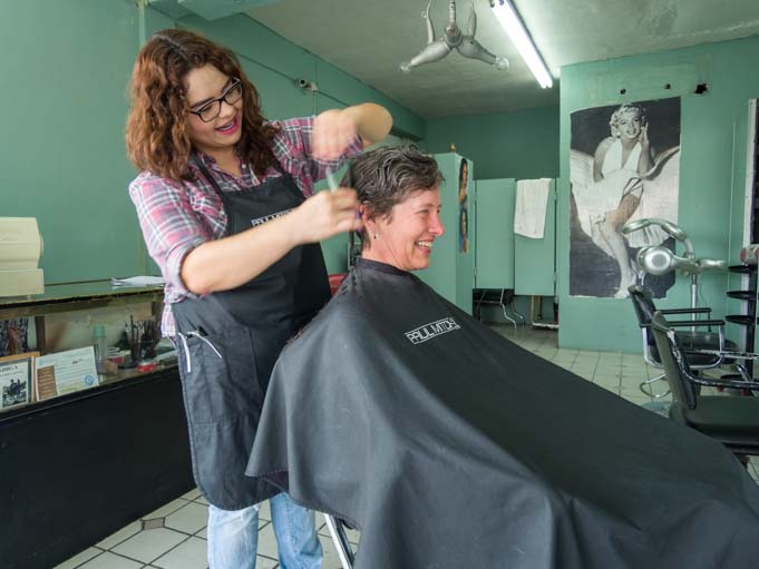 Getting a haircut in San Luis Rio Colorado Mexico