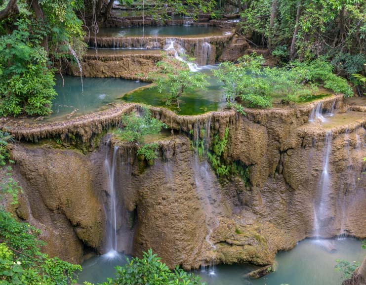 Huay Mae Khamin Waterfall Sri Nakarin Dam National Park Kanchanaburi Thailand