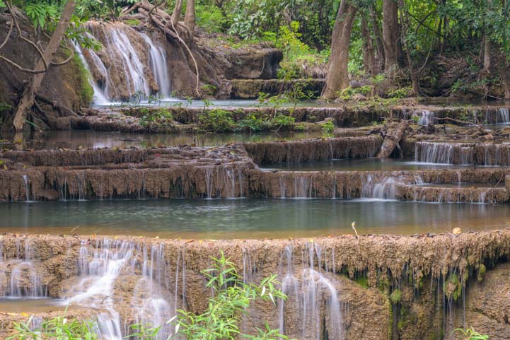 Best Waterfall in Thailand Huay Mae Khamin Waterfall Khuean Srinagarindra National Park Kanchanaburi Thailand