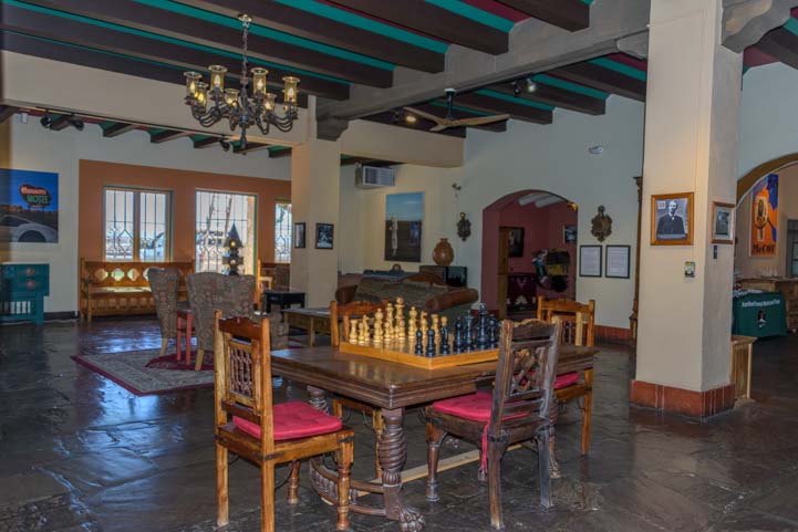 Chessboard table La Posada Hotel Winslow Arizona