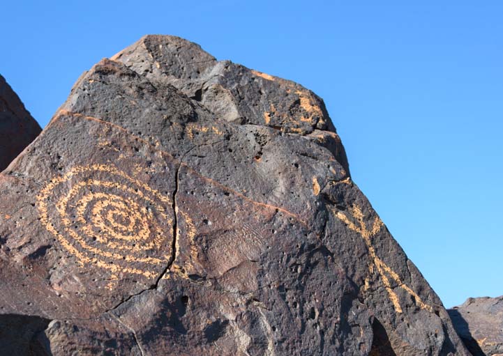 Man and Bullseye Painted Rock Petroglyphs Gila Bend Arizona