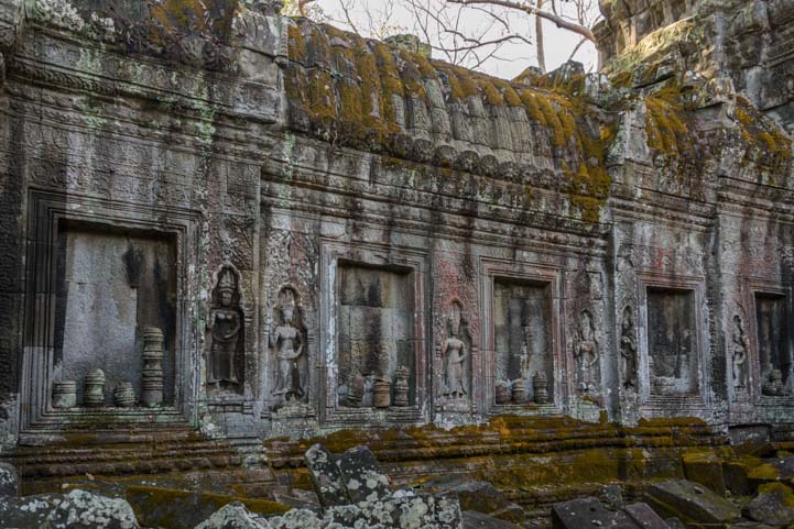 Wall carvings Ta Prohm Angkor Siem Reap Cambodia