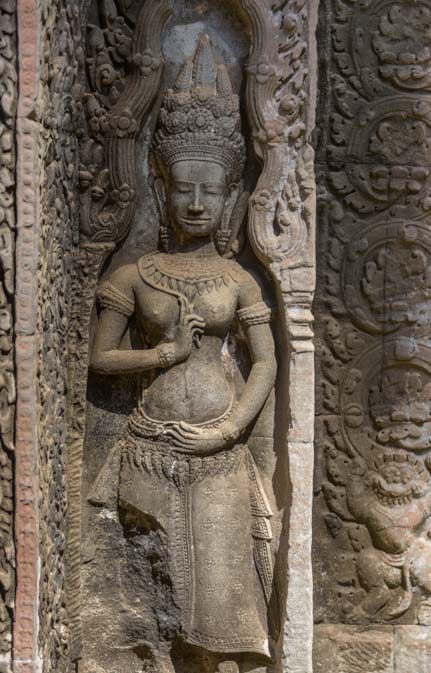 Stone carving Ta Prohm Angkor Siem Reap Cambodia