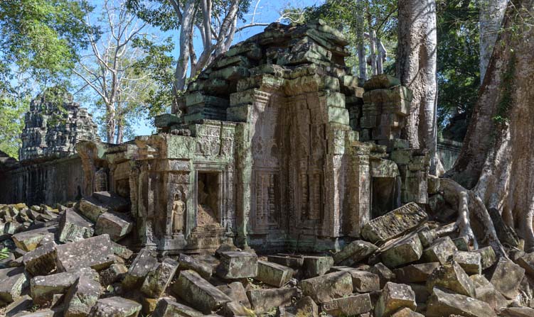 Rubble at Ta Prohm Temple Ruins Angkor Siem Reap Cambodia