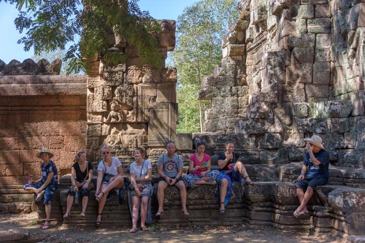 Resting at Ta Prohm Angkor Siem Reap Cambodia