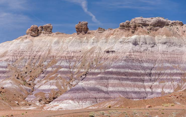 Rock striations Blue Mesa Trail Petrified Forest National Park Arizona