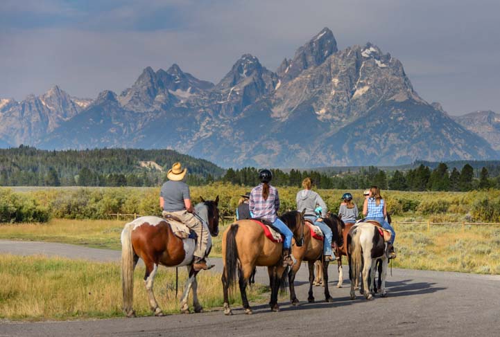 Horseback riders in Grand Teton National Park Wyoming